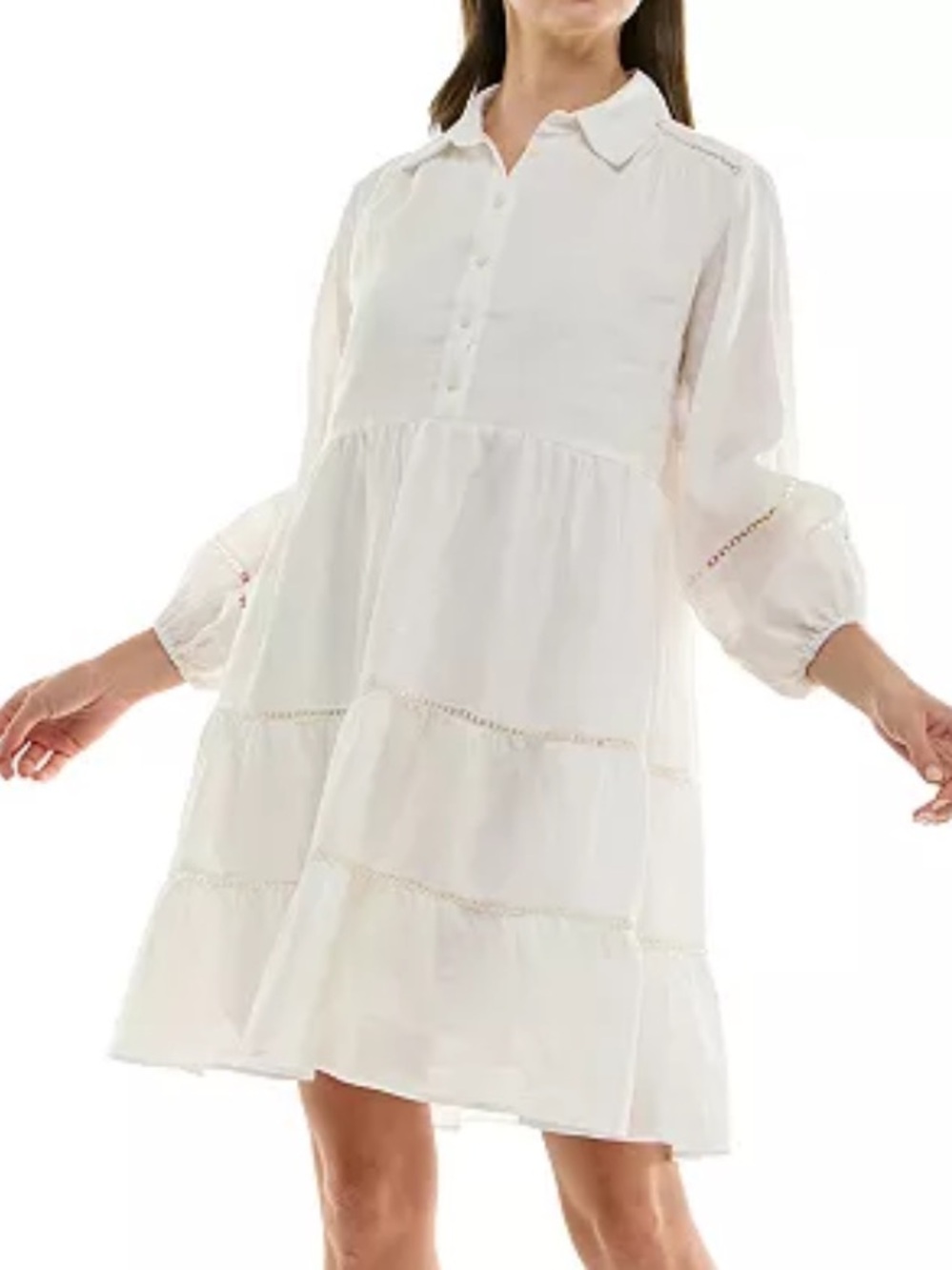 TAYLOR Linen Blend Mini Dress Size 14 NWT